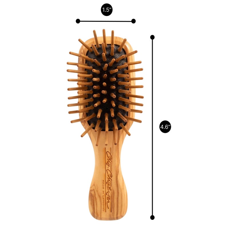 Chris Christensen Dog Brush, 20 mm Tiny Tot, Wood Pin Series, Groom Like a Professional, Readl Wood Pins, 100% Static-Free, Redistribute Natural Oils into Coat, Reduces Painful Pulling - Image 2